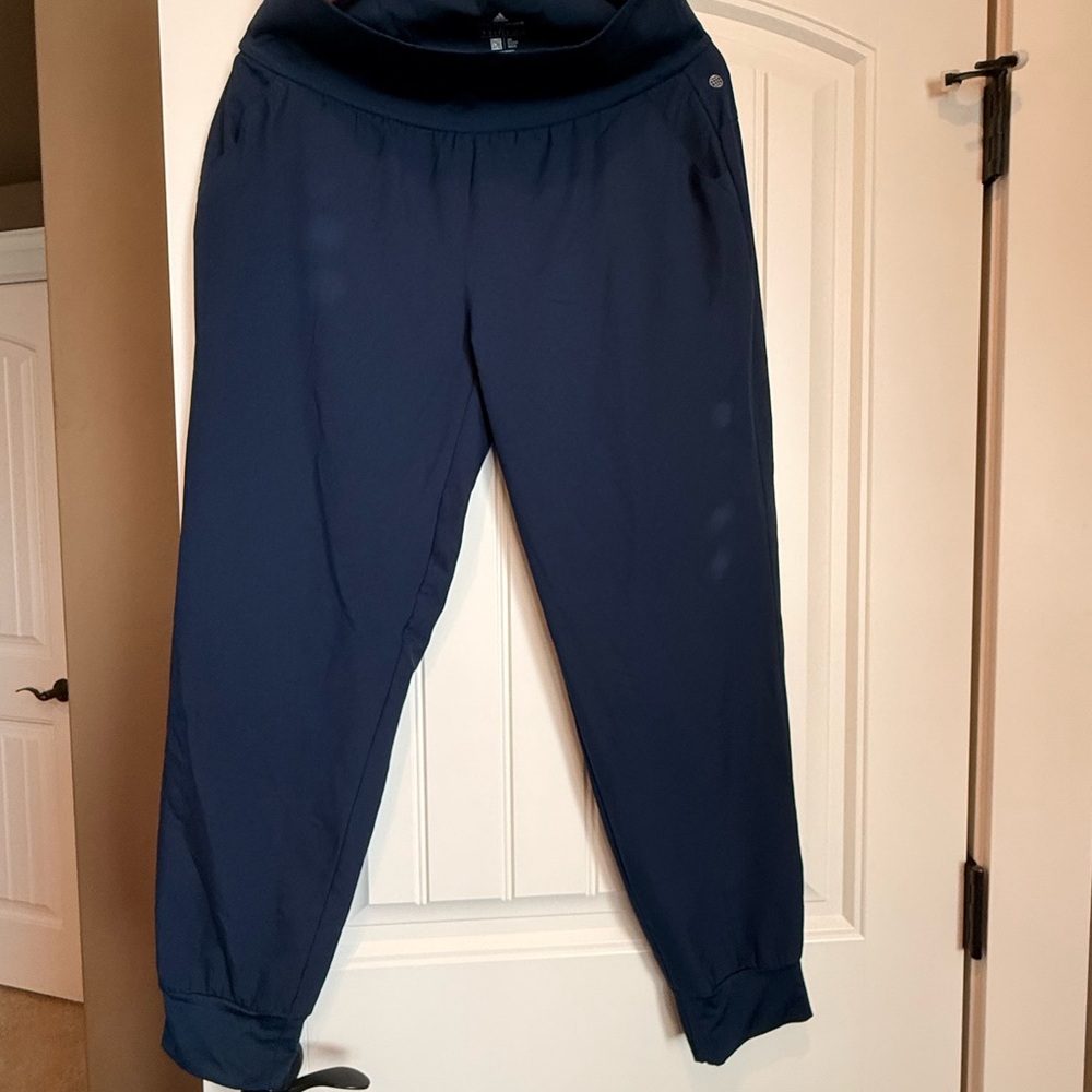 Adidas Blue golf Joggers Tapered Elastic Cuffs